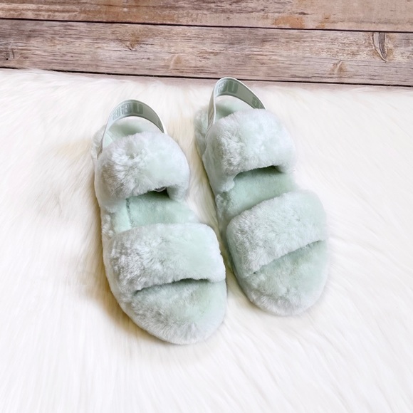 UGG Oh Yeah Slide Slipper Sandals In Retro Mint - Picture 3 of 8